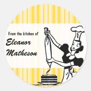 Adesivo Redondo Listras retros "da cozinha "