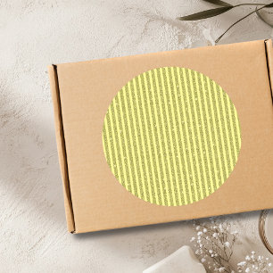 Adesivo Redondo Listras Verticais no Estilo Brilho Amarelo Vibrant