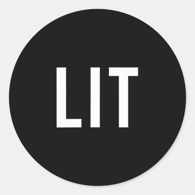 Adesivo Redondo Lit Funny Slang For A Fun Party  (Frente)