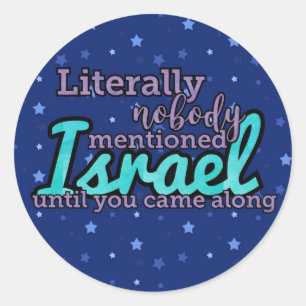 Adesivo Redondo Literalmente, Ninguém Mencionou Israel
