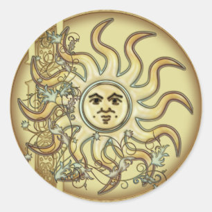 Adesivo Redondo Litha Sun Celtic Style Design Stickers