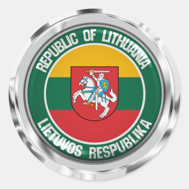 Adesivo Redondo Lithuania Round Emblem (Frente)