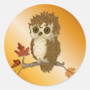 Adesivo Redondo Little Autumn Whoo Owl