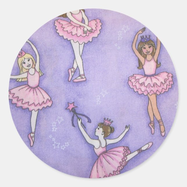 Adesivo Redondo Little Ballerina Sticker (Frente)