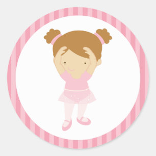 Adesivo Redondo Little Ballerina Stickers