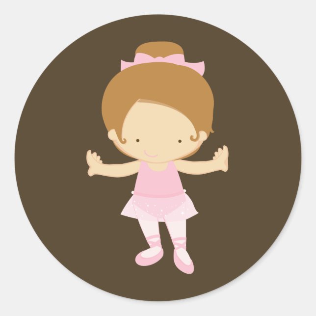 Adesivo Redondo Little Ballerina Stickers (Frente)