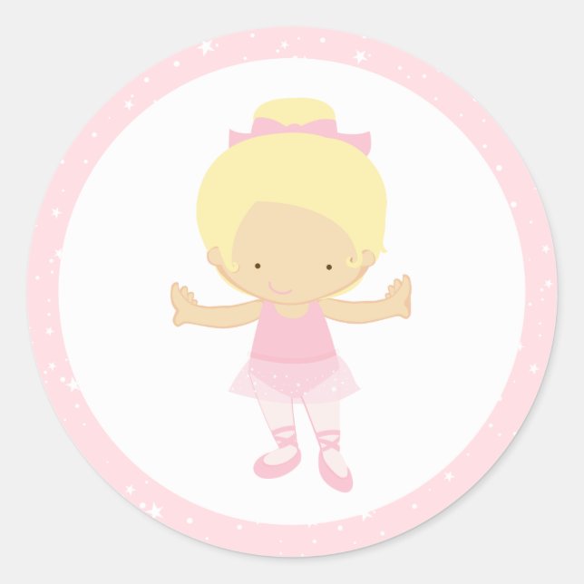 Adesivo Redondo Little Ballerina Stickers (Frente)