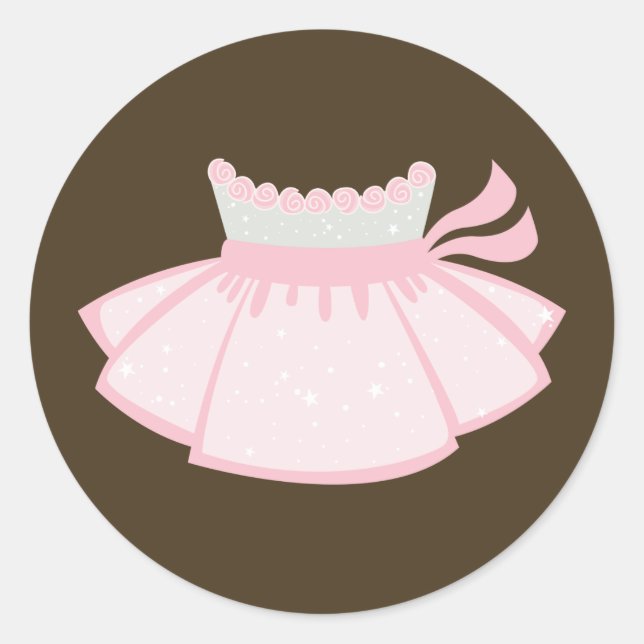 Adesivo Redondo Little Ballerina Stickers (Frente)