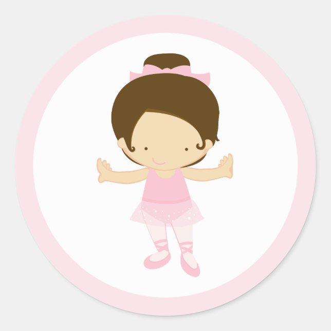 Adesivo Redondo Little Ballerina Stickers (Frente)