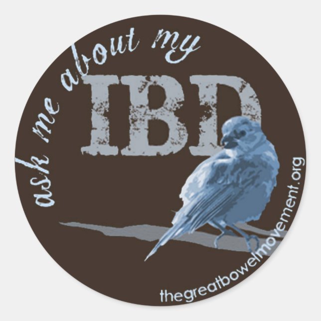 Adesivo Redondo Little Birdie pergunta sobre o IBD (Frente)
