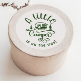 Adesivo Redondo Little Camper está a caminho verde minimalista