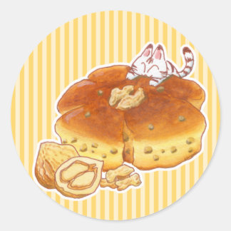 Adesivo Redondo Little Cat & Walnut bread