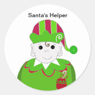Adesivo Redondo Little Christmas Elf