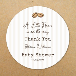 Adesivo Redondo Little Coffee Bean  Baby Shower Thank You