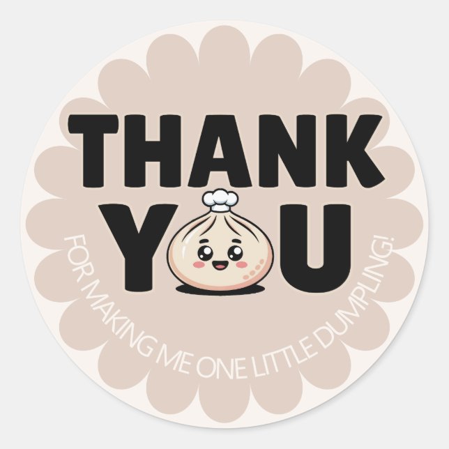 Adesivo Redondo Little Dumpling Girl 1st Birthday (Frente)