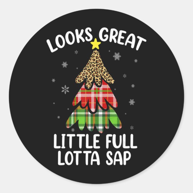 Adesivo Redondo Little Full Lotta Sap Christmas Vacation Santa Xma (Frente)