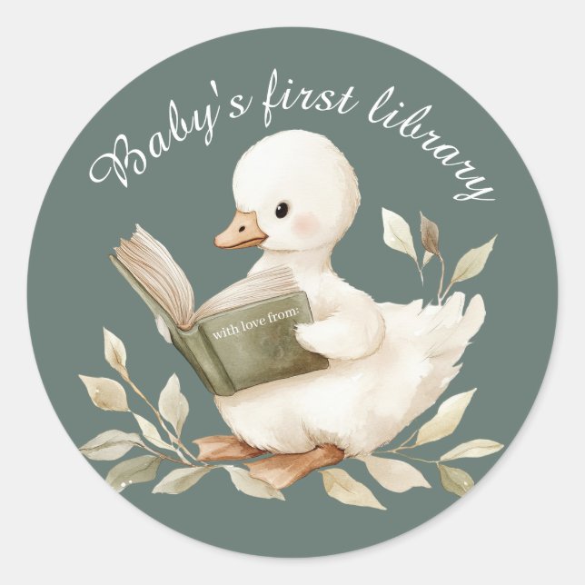 Adesivo Redondo Little Goose Baby’s First Library Book Stickers (Frente)