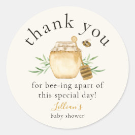 Adesivo Redondo Little Honey Is On The Way Thank You 