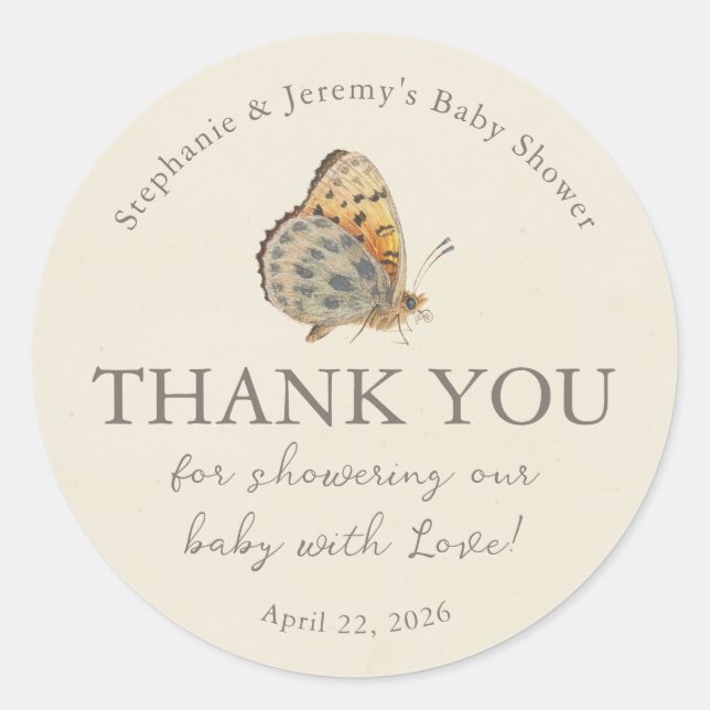 Adesivo Redondo Little Love Bug Baby Shower Classic Round Sticker (Frente)