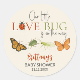 Adesivo Redondo Little Love Bug Baby Shower Sticker
