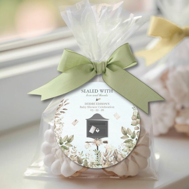 Adesivo Redondo Little Love Letters Baby Shower Stickers (Criador carregado)