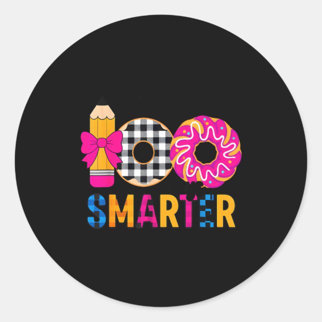 Adesivo Redondo Little Miss 100 Days Smarter Celebration 100 Days  (Frente)