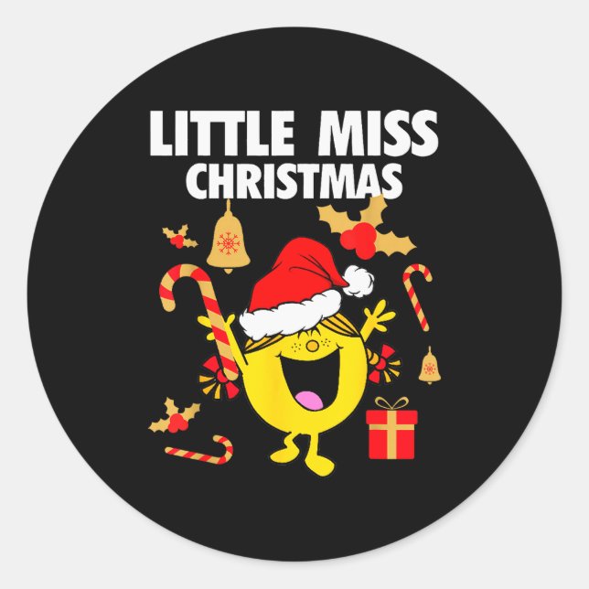Adesivo Redondo Little Miss Christmas  (Frente)