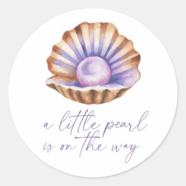 Adesivo Redondo Little Pearl Under The Sea Baby shower