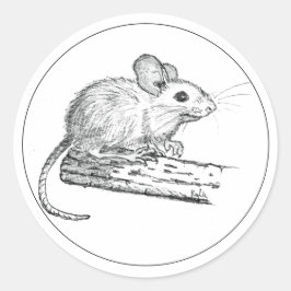 Adesivo Redondo Little Pencil Mouse