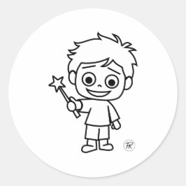 Adesivo Redondo Little Phiri und Zauberstab