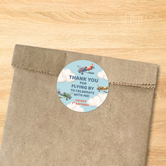 Adesivo Redondo Little Pilot's First Birthday