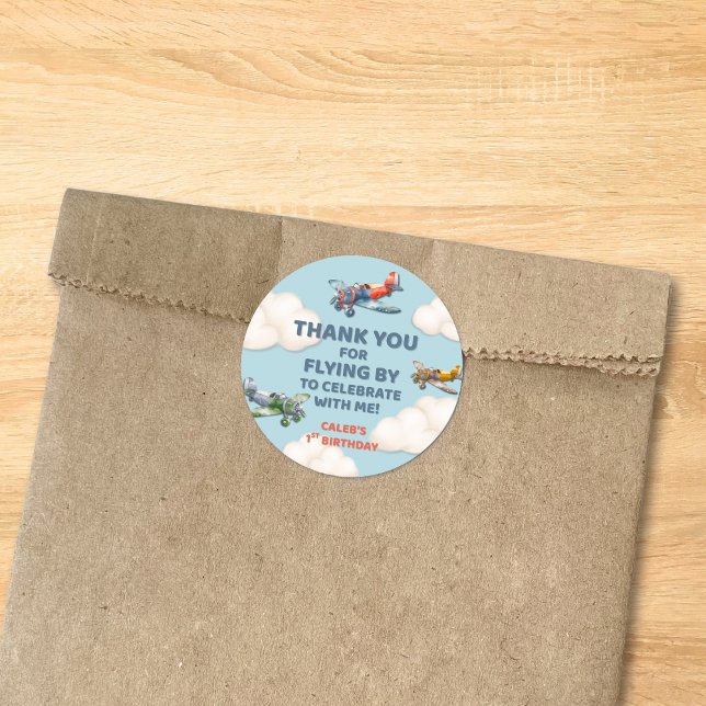 Adesivo Redondo Little Pilot's First Birthday (Criador carregado)