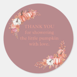Adesivo Redondo Little Pumpkin Baby Shower Thank You Sticker