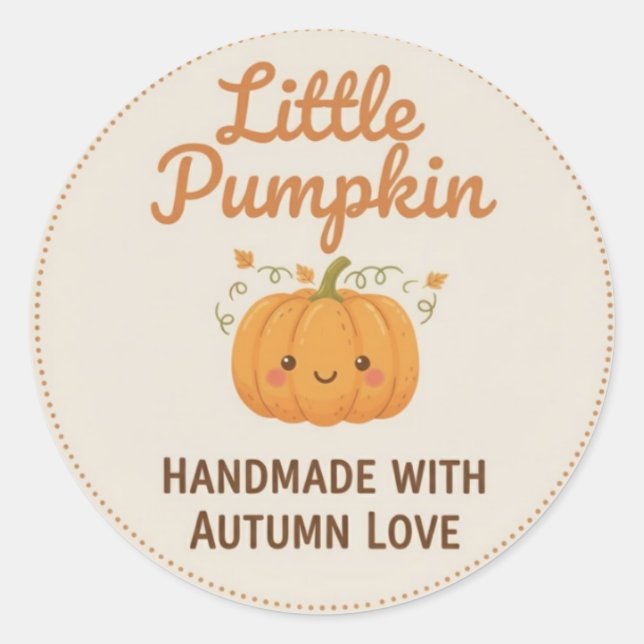 Adesivo Redondo Little Pumpkin Fall Sticker (Frente)