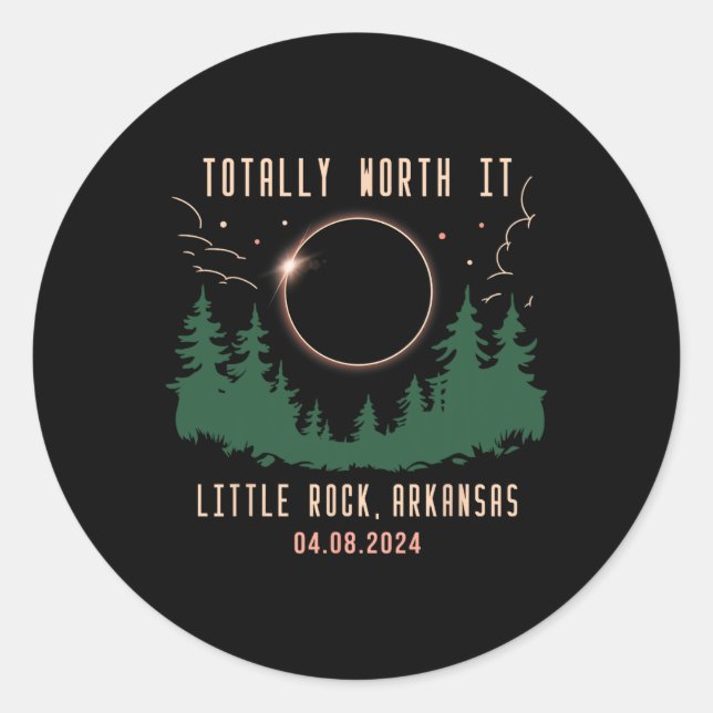 Adesivo Redondo Little Rock Arkansas Totalmente Valente A Pena 202 (Frente)