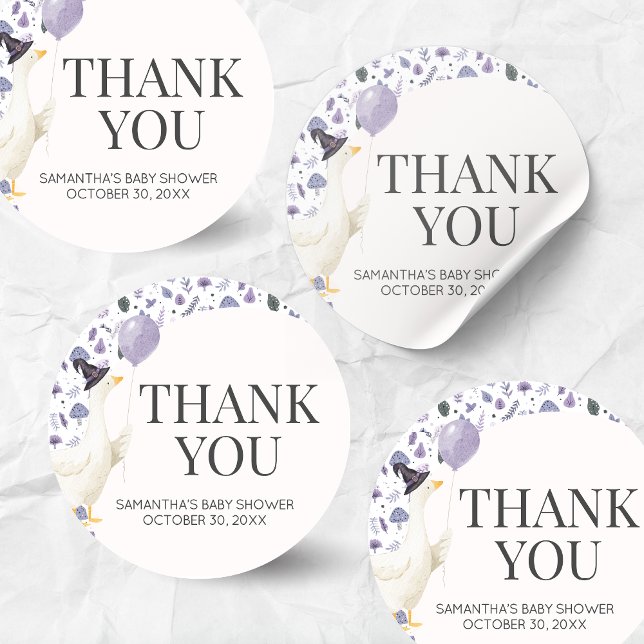 Adesivo Redondo Little Silly Goose Baby Shower (Silly Little Goose Halloween Baby Shower Round Sticker)