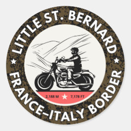 Adesivo Redondo Little St Bernard Pass francês itália motobik Alpi