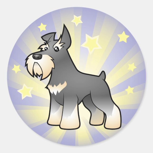 Adesivo Redondo Little Star Schnauzer (Frente)