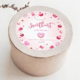Adesivo Redondo Little Sweetheart está a caminho chá de fraldas
