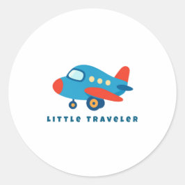 Adesivo Redondo Little Traveler Airplane for Kids