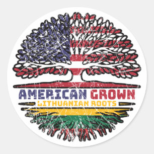 Adesivo Redondo Lituânia lituana EUA EUA EUA Estados Unidos