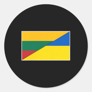 Adesivo Redondo Lituânia Ucrânia Bandeira Lituano Ucraniano Nação