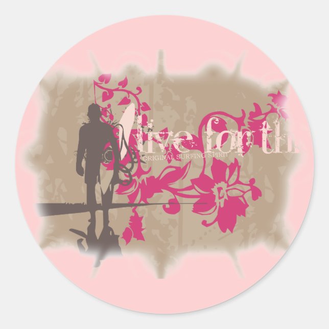 Adesivo Redondo Live for This Surfing Stickers (Frente)