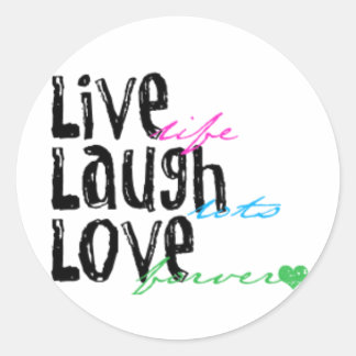 Adesivo Redondo Live Laugh Love