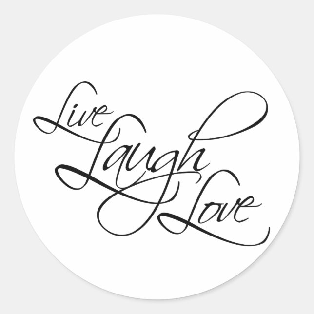 Adesivo Redondo Live Laugh Love Personalizar Produto (Frente)