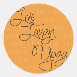 Adesivo Redondo Live Laugh Yoga
