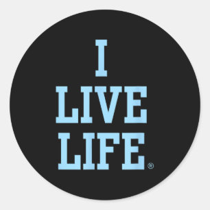 Adesivo Redondo Live Life Bold Motivational Blue Inspiration Slo