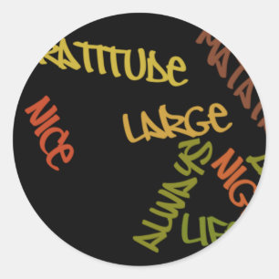 Adesivo Redondo Live Life Large Word Art Impressão