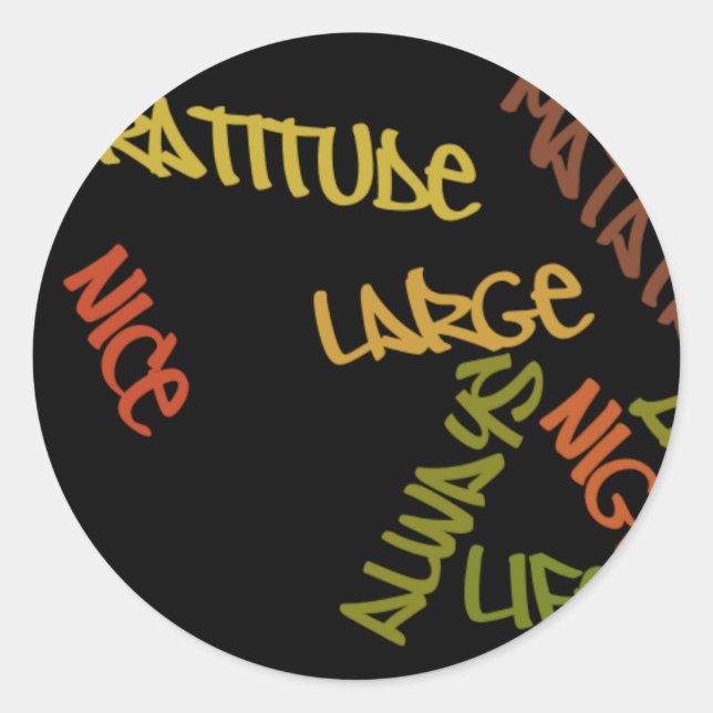 Adesivo Redondo Live Life Large Word Art Impressão (Frente)