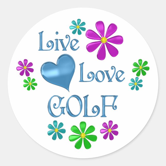 Adesivo Redondo Live Love Golf (Frente)